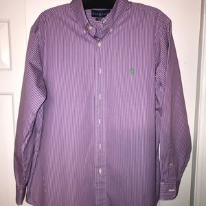Men’s L Polo striped button down